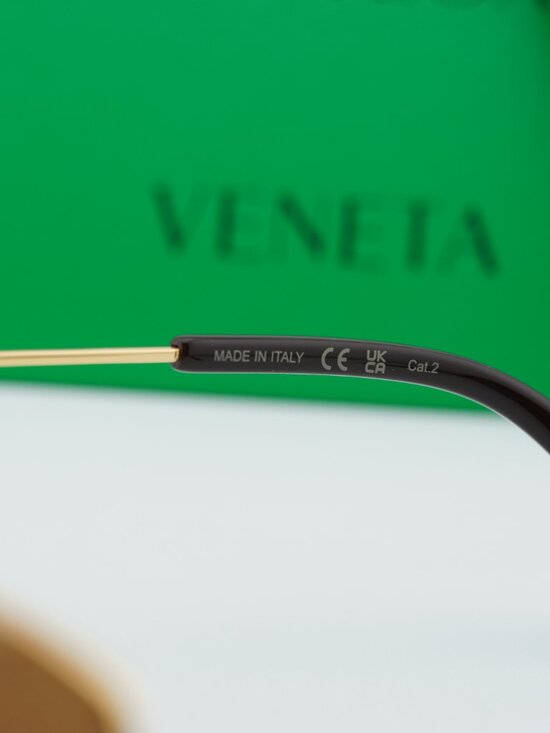 Bottega Veneta BV1237S 002 Square Sunglasses - Gold\\Brown main image 4